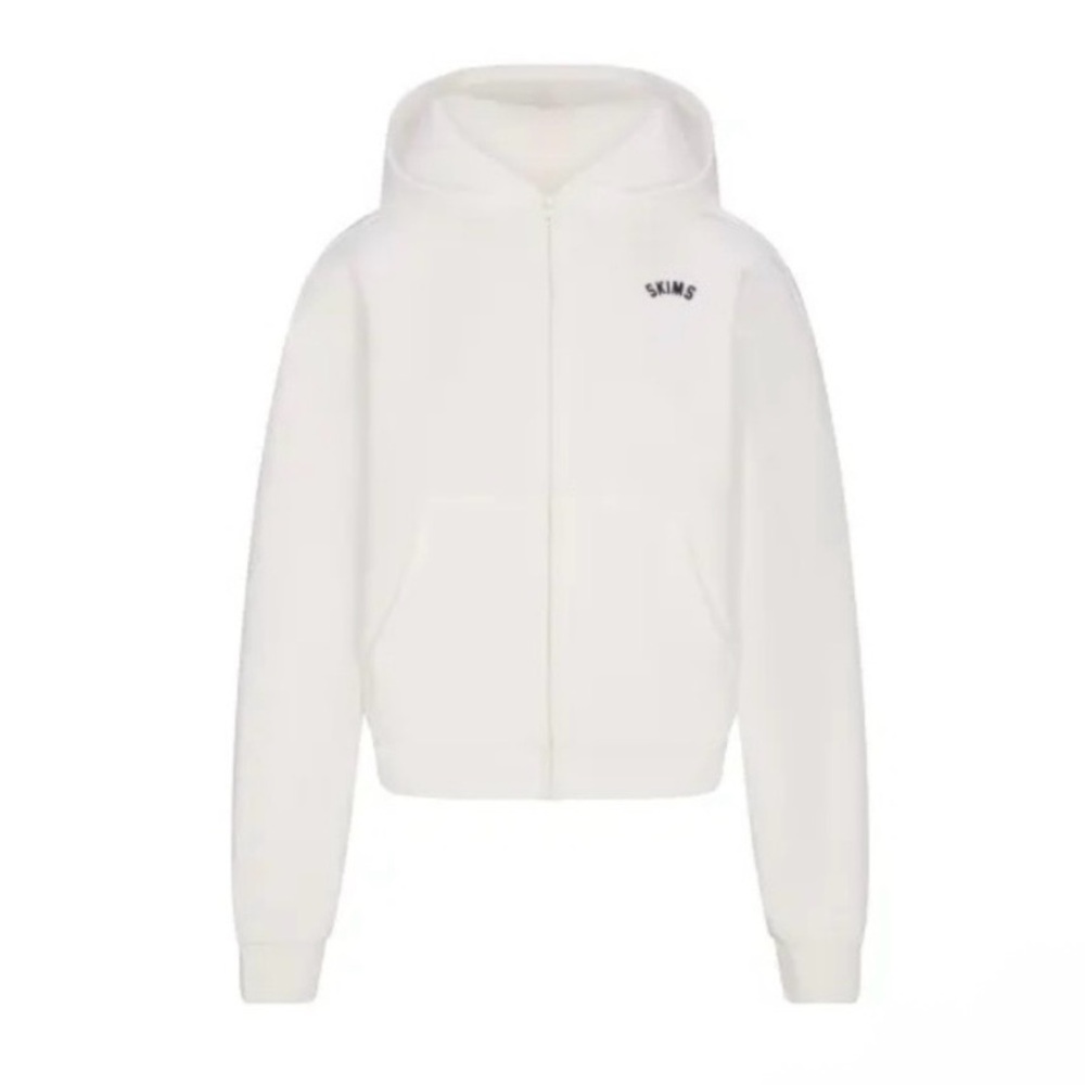 NWT: SKIMS - COTTON FLEECE ZIP UP HOODIE WITH GRAPHIC